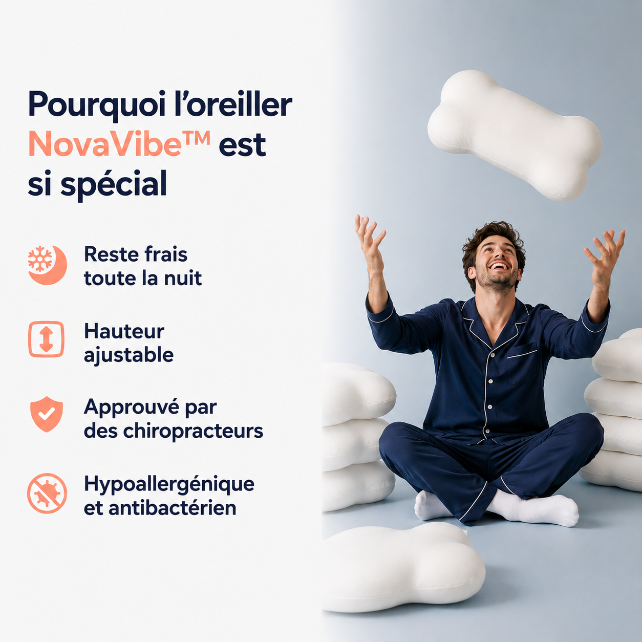 Coussin ergonomique pour un sommeil profond
