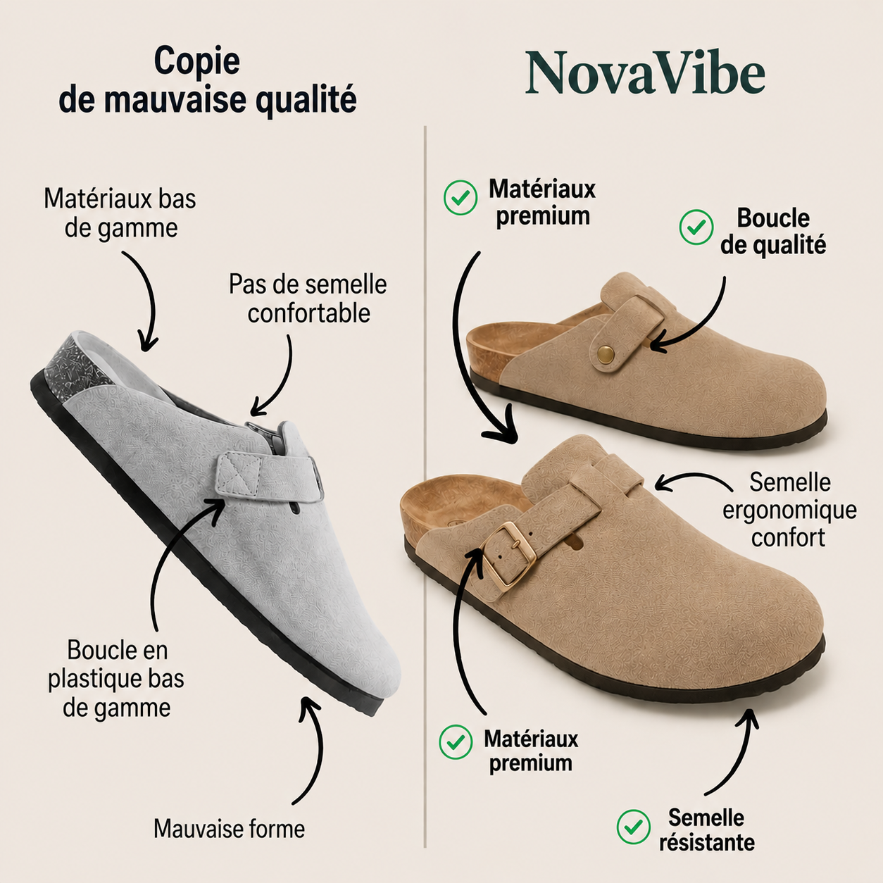 Sabot en daim ultra confort