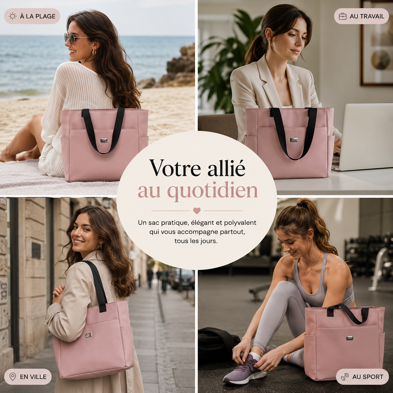 Sac à main multi-compartiments